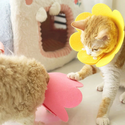 Soft Felt Recovery Collar for Cats & Dogs – Anti-Lick, Anti-Bite, Post-Surgery Healing Cone
