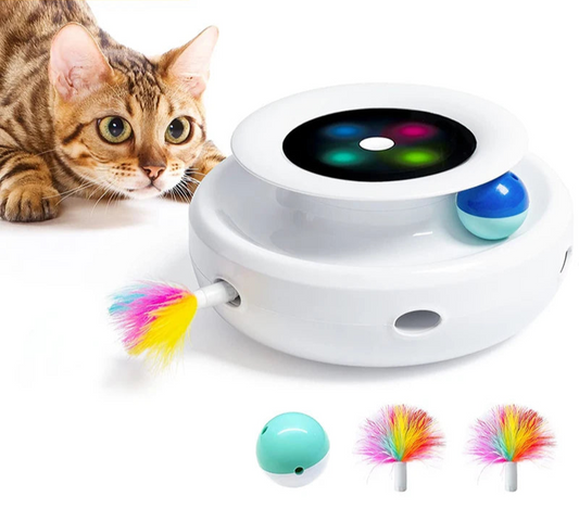 2 in 1 Smart Cat Toys Automatic Feather Fun Ball