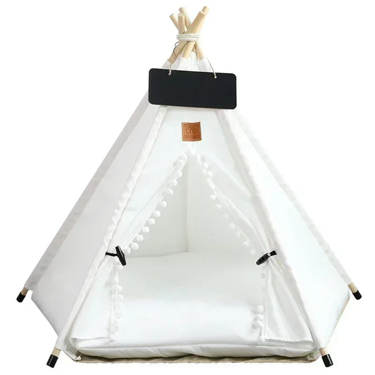 Pet Teepee Tent for Cats and Dogs - Portable Removable Washable