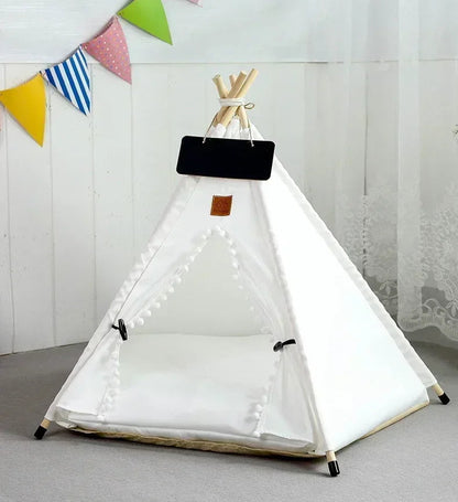 Pet Teepee Tent for Cats and Dogs - Portable Removable Washable